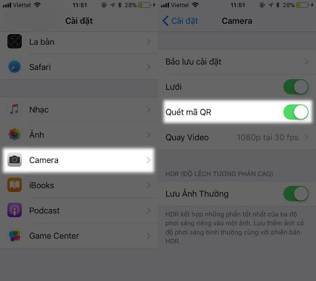 Quét mã QR trực tiếp trên iPhone